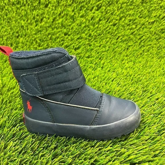 Polo Ralph Lauren Gabriel III Baby Size 7C Blue Casual Fleece Lining Shoes Boots - Picture 1 of 8
